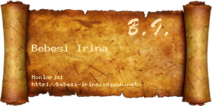 Bebesi Irina névjegykártya
